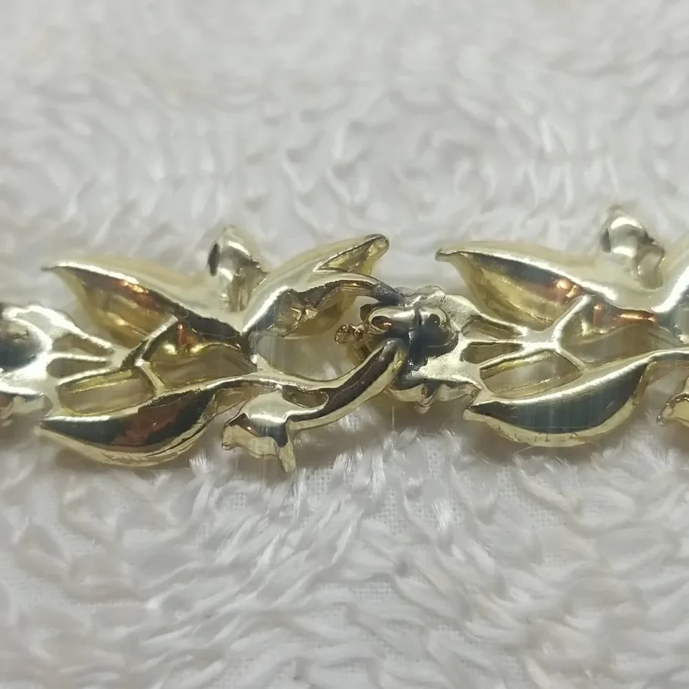 Coro Bracelet Yellow Leaves Berries Gold Tone Rare Broken Vintage